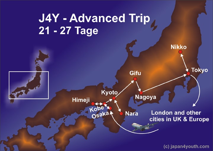 Explore Japan with a advanced 27-day trip travel map, designed for an unforgettable Japan Youth Travel adventure.