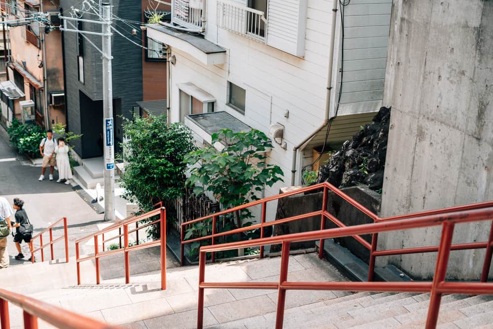 Suga Shrine stairs featured in Your Name anime Tokyo